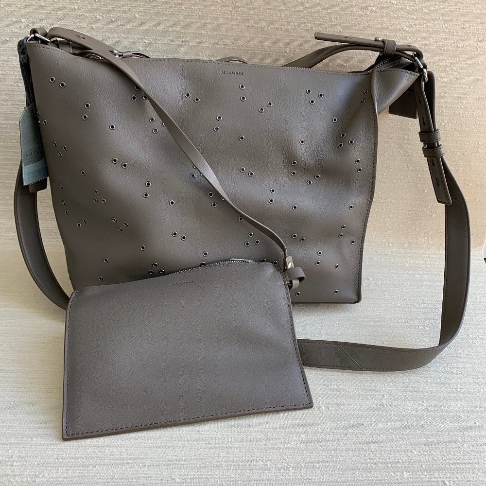 All saints studded convertible leather crossbody